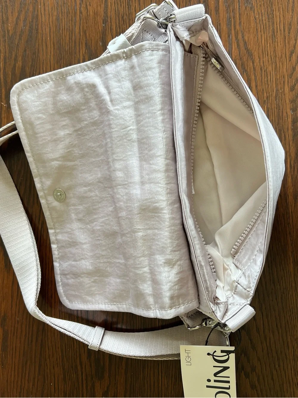 Kipling Silver-White Adjustable Crossbody Bag - Picture 2 of 4